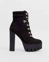 Thumbnail for your product : Truffle Collection lace up block heel hiker boot