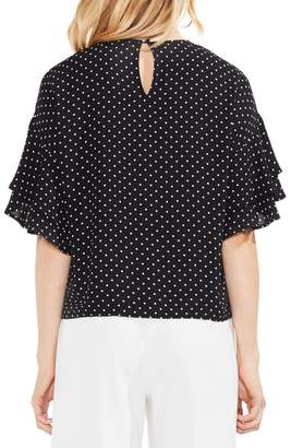 Vince Camuto Poetic Dots Tiered Ruffle Sleeve Blouse