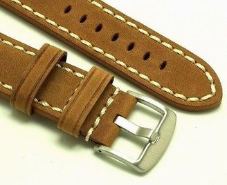 Tag Heuer 20mm Brown Crazy horse Leather Contrast Stitch Watch Band For & Others