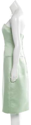 Amsale Strapless Knee-Length Dress mint Strapless Knee-Length Dress