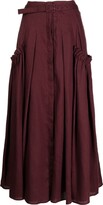 Pleated Linen Maxi Skirt 