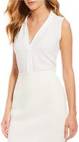 Thumbnail for your product : Calvin Klein Pleated Sleeveless V-Neck Shell