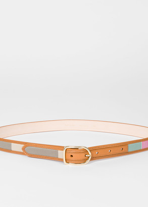 Paul Smith Women's Stripe-Jacquard Leather Belt