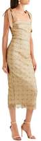 Thumbnail for your product : Rebecca Vallance Metallic Guipure Lace Midi Dress