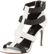 Thumbnail for your product : BCBGMAXAZRIA Palmer Two-Tone Leather Strappy Sandals, Black/White