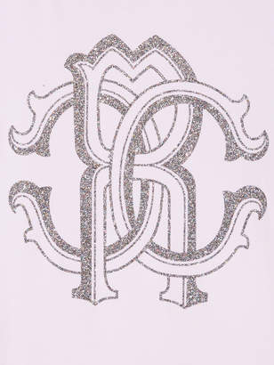 Roberto Cavalli glitter logo dress