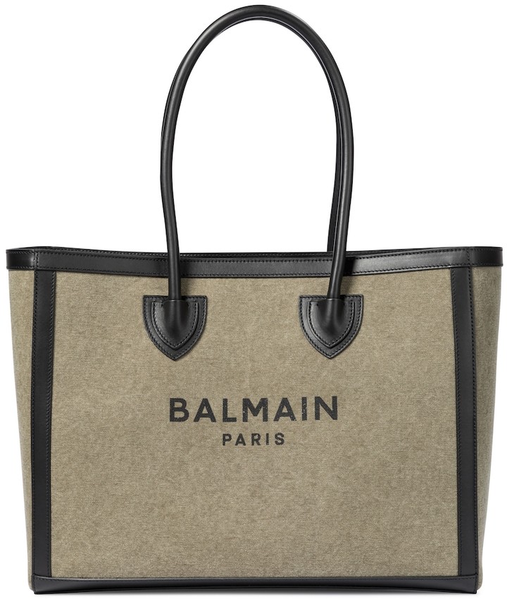 Balmain B-Army 42 canvas shopper - ShopStyle Tote Bags