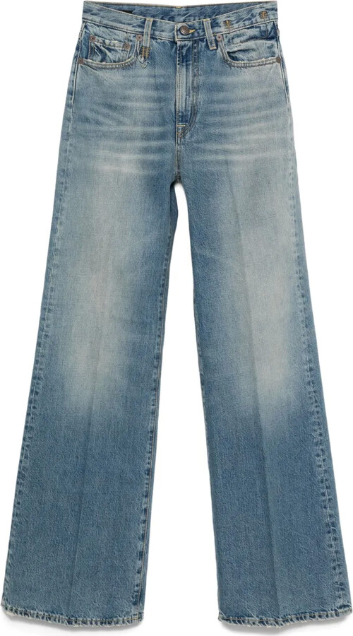 R 13 Embroidered-Pocket Jeans