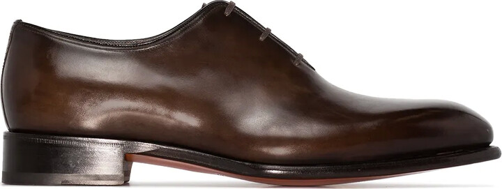 Santoni leather lace-up Oxford shoes