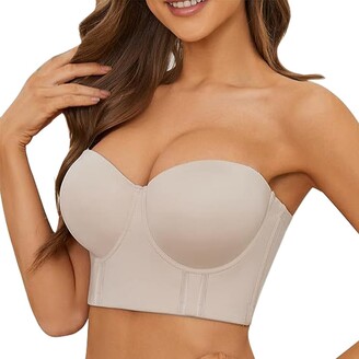 sharllen Women's Strapless Bra Deep Cup Full Coverage Underwire Plus Size  Large Bust - ShopStyle