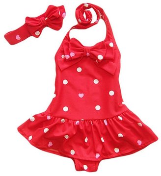 Jastore® Baby Girls Swimwear One Piece Swimsuits Beach Wear with Headband (12-24 Months, )
