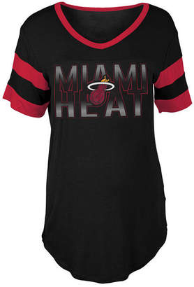 5th & Ocean Women's Miami Heat Hang Time Glitter T-Shirt