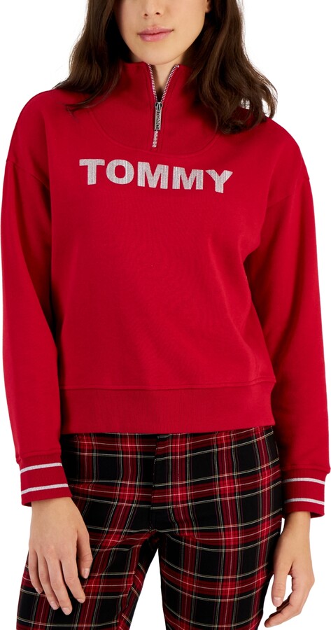Tommy Hilfiger Women's Red Sweatshirts & Hoodies on Sale