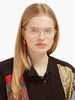 Thumbnail for your product : Loewe Eyewear - Teardrop Metal Aviator Glasses - Rose Gold