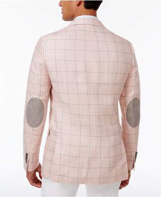 Tallia Men's Big & Tall Slim-Fit Pink/Gray Windowpane Sport Coat