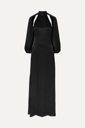 Rotate by Birger Christensen Cutout Satin Maxi Dress - Black