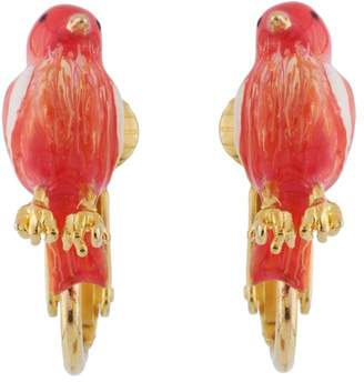 Les Nereides Lovely Canaries Little Coral Bird Clip Earrings - Pink - CLIP
