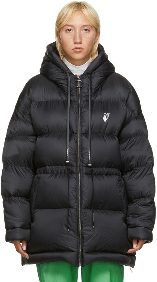 Off-White Black Belted Puffer Jacket - ShopStyle