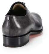 Thumbnail for your product : Santoni Carter Pebbled Leather Lace-Up Loafers