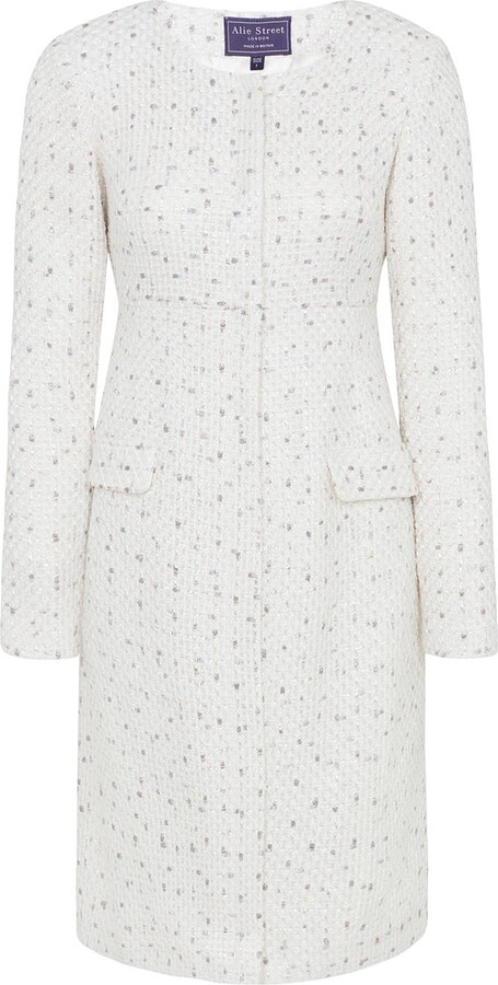 Alie Street London White Josie Coat Ivory Ice Boucle