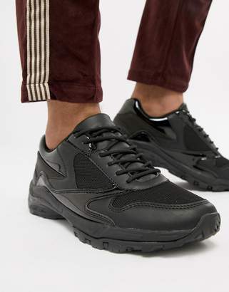 ASOS Design DESIGN sneakers in black with chunky sole