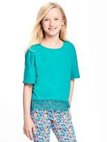 Thumbnail for your product : Old Navy Lace-Hem Scoop-Neck Tee for Girls