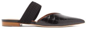 Malone Souliers Maisie Point-toe Crocodile-effect Leather Mules - Womens - Black Malone Souliers Maisie Point-toe Crocodile-effect Leather Mules - Womens - Black
