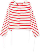Thumbnail for your product : MM6 MAISON MARGIELA Striped Cotton Top - Red