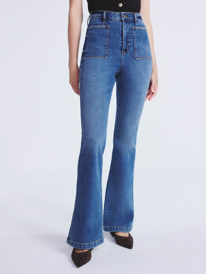 Scoop Women’s High Rise Denim Trousers with Patch Pockets, Sizes 0-20