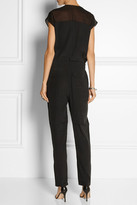 Thumbnail for your product : Alexander Wang T by Georgette-paneled silk-charmeuse jumpsuit