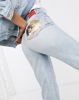 Thumbnail for your product : Fiorucci Tara angel patch straight leg jean