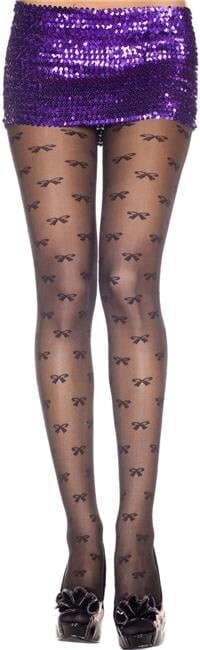 Music Legs Women’s Bow print sheer spandex pantyhose