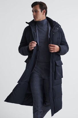 Reiss Longline Hooded Puffer Coat