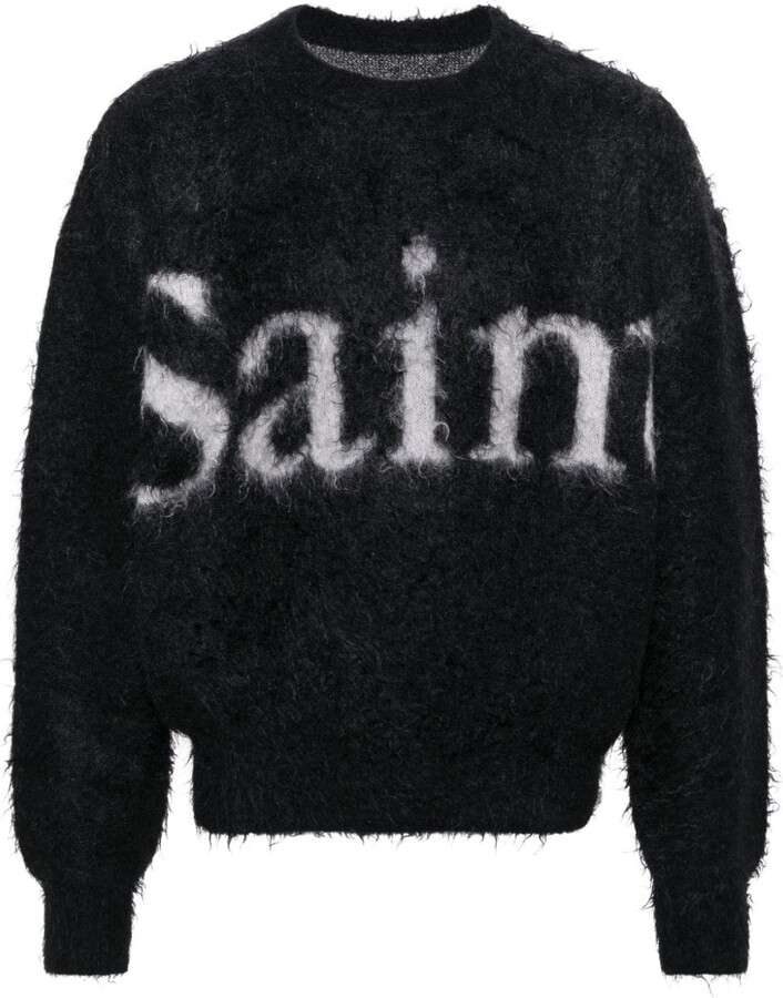 SAINT MXXXXXX Intarsia Knit-Logo Brushed-Finish Jumper - ShopStyle 
