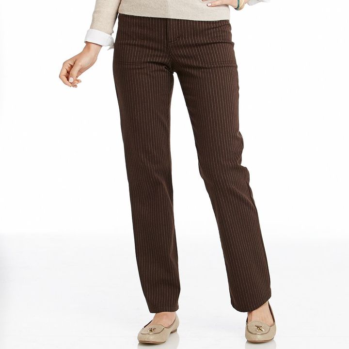 Gloria Vanderbilt Mona Comfort Waist Pinstripe Trouser Pants - Women's ...