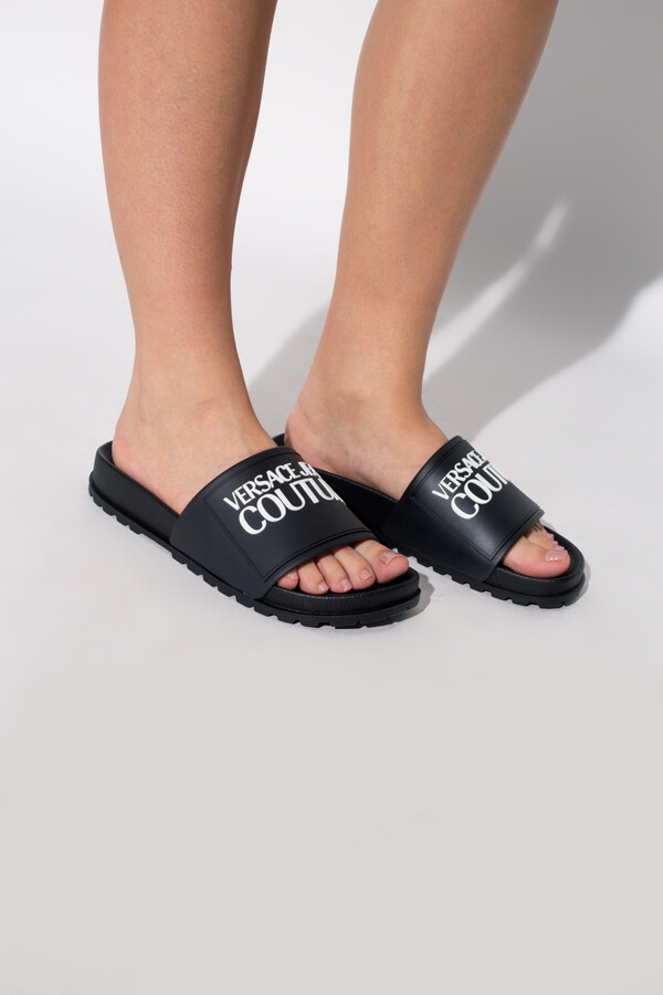 Versace Jeans Couture Slides With Logo Women's Black - ShopStyle