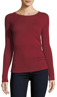 Majestic Long-Sleeve Cashmere Top