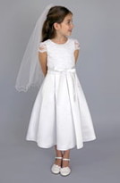 Thumbnail for your product : Us Angels Lace Bodice Box Pleat Dress