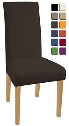 SCHEFFLER-HOME Mia Microfiber Chaircovers 2 pieces, Stretch Chair Cover, Bi-elastic modern Slipcover, Decor Lycra fabric Protective Cover with elastic band, universal nosefitting by spandex, elastic Span-Cover, easy to clean and durable - Brown