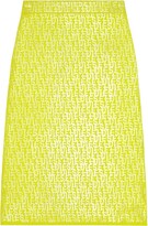 Monogram-Print Knitted Midi Skirt 