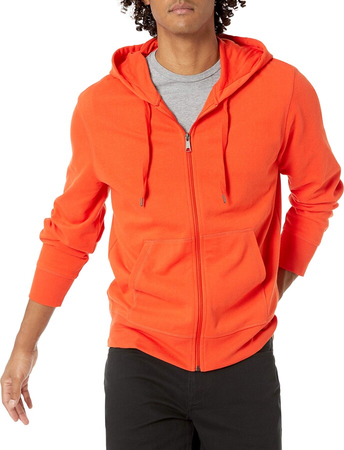 Essentials Mens Lightweight French Terry Full-Zip Hooded Sweatshirt