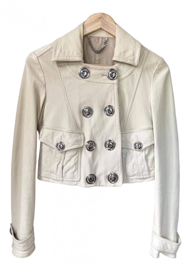 Burberry Ecru Leather Jackets ShopStyle