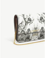 Thumbnail for your product : Burberry Jody monkey print leather card holder with chain