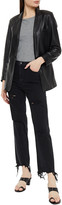 Thumbnail for your product : J Brand Jules Leather-trimmed Distressed High-rise Straight-leg Jeans