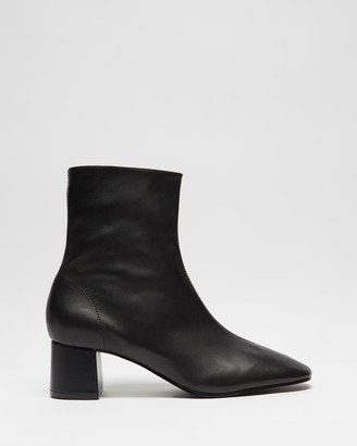 Atmos & Here Atmos&Here - Women's Black Heeled Boots - Venus Leather Ankle Boots - Size 11 at The Iconic