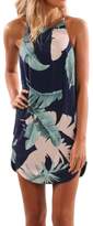 Thumbnail for your product : WLLW Women Sleeveless Round Neck Floral Print A-line Summer Casual Mini Dress