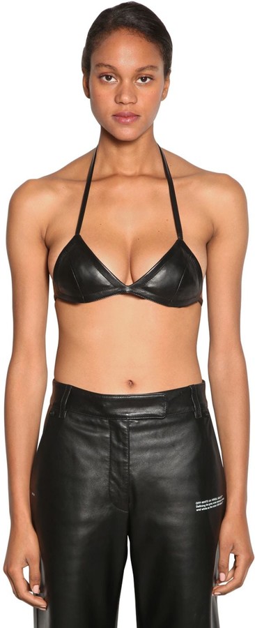 Off-White Leather Bra Top - ShopStyle