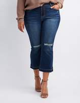 Thumbnail for your product : Charlotte Russe Plus Size Refuge Destroyed Flare Jeans