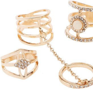 Charlotte Russe Embellished Stacking Rings - 4 Pack