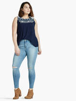 Thumbnail for your product : Lucky Brand EMBROIDERED YOKE TANK